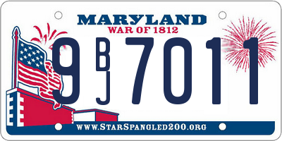 MD license plate 9BJ7011