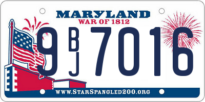 MD license plate 9BJ7016