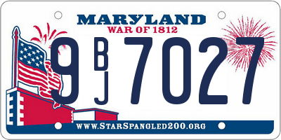 MD license plate 9BJ7027