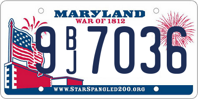 MD license plate 9BJ7036