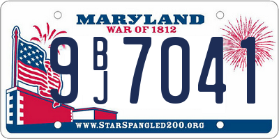 MD license plate 9BJ7041