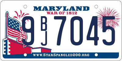 MD license plate 9BJ7045