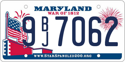 MD license plate 9BJ7062