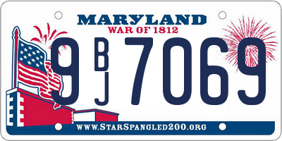 MD license plate 9BJ7069