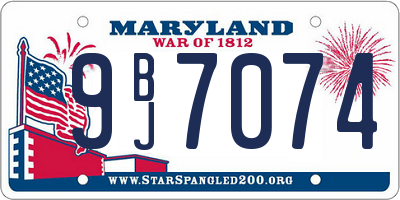 MD license plate 9BJ7074