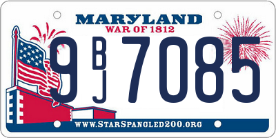 MD license plate 9BJ7085