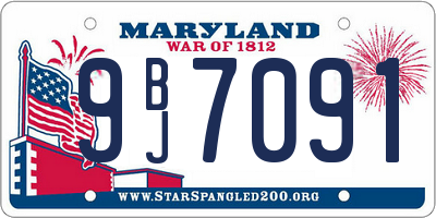 MD license plate 9BJ7091