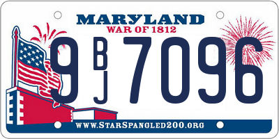 MD license plate 9BJ7096