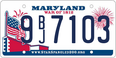 MD license plate 9BJ7103