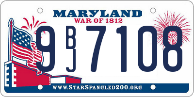 MD license plate 9BJ7108