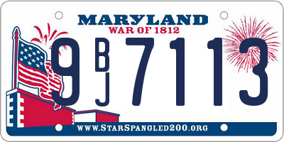 MD license plate 9BJ7113