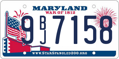 MD license plate 9BJ7158