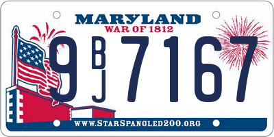 MD license plate 9BJ7167