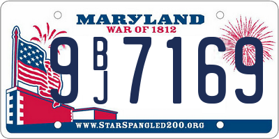 MD license plate 9BJ7169