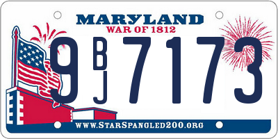 MD license plate 9BJ7173