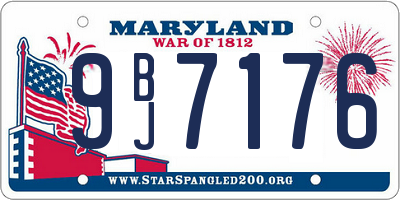 MD license plate 9BJ7176