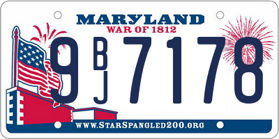 MD license plate 9BJ7178