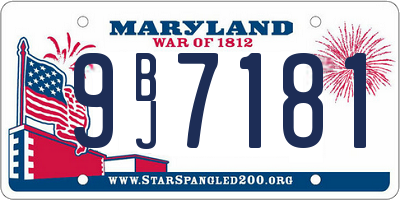 MD license plate 9BJ7181