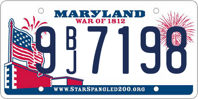 MD license plate 9BJ7198