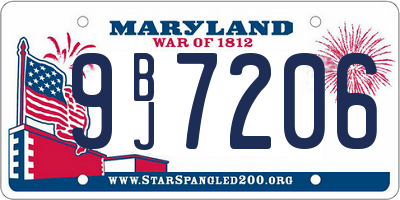 MD license plate 9BJ7206