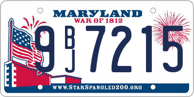 MD license plate 9BJ7215