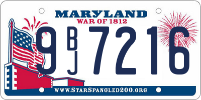 MD license plate 9BJ7216