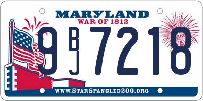 MD license plate 9BJ7218