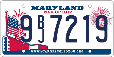 MD license plate 9BJ7219