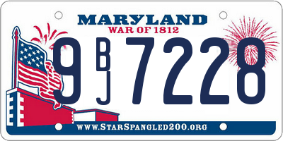 MD license plate 9BJ7228