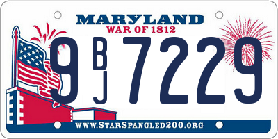MD license plate 9BJ7229