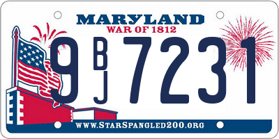 MD license plate 9BJ7231