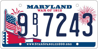 MD license plate 9BJ7243