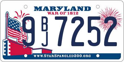 MD license plate 9BJ7252