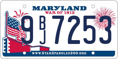 MD license plate 9BJ7253