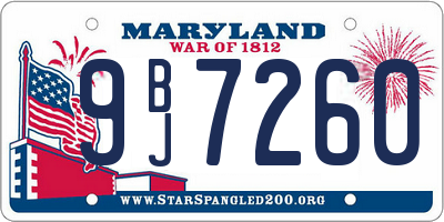 MD license plate 9BJ7260