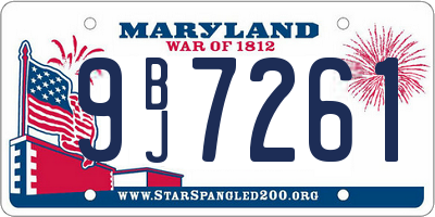 MD license plate 9BJ7261