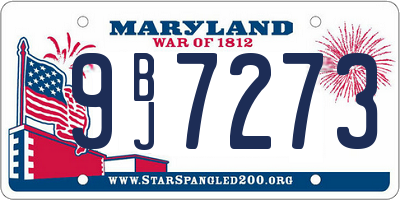 MD license plate 9BJ7273