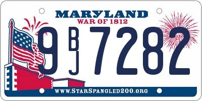 MD license plate 9BJ7282