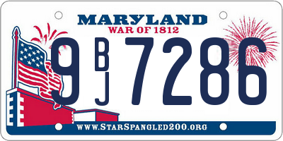 MD license plate 9BJ7286