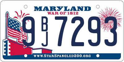 MD license plate 9BJ7293