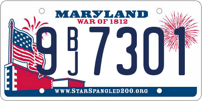MD license plate 9BJ7301