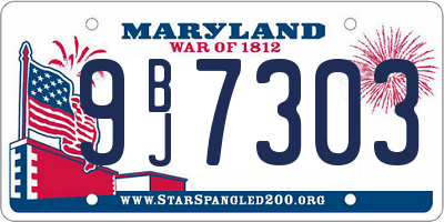 MD license plate 9BJ7303
