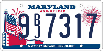 MD license plate 9BJ7317