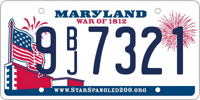 MD license plate 9BJ7321
