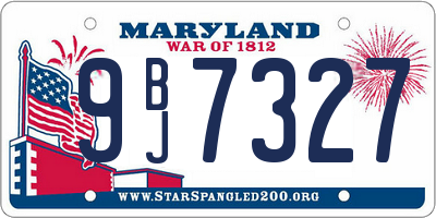 MD license plate 9BJ7327