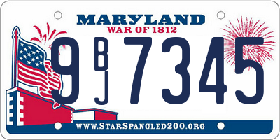 MD license plate 9BJ7345