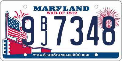 MD license plate 9BJ7348