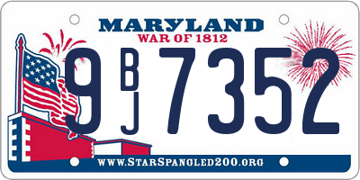 MD license plate 9BJ7352