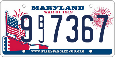 MD license plate 9BJ7367