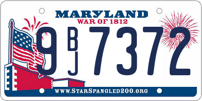MD license plate 9BJ7372